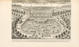 Kraniec Ogrodu Marly, z „Les Delices de Versailles et des Maisons Royales” Charlesa-Antoine