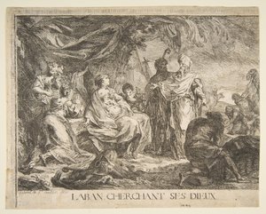 Laban szuka swoich bogów, 1753. autorstwa Gabriel de Saint Aubin