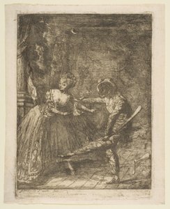 Teatr Włoski. autorstwa Gabriel de Saint Aubin