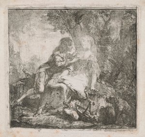 Dwoje kochanków autorstwa Gabriel de Saint Aubin