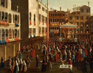Włochy, Veneto, Wenecja, Targi na Campo San Luca autorstwa Gabriele Bella