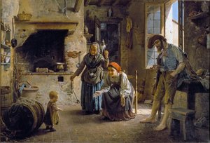 Pierwsze kroki dziecka Obraz Gaetano Chierici (1838-1920) 1865 Dim 70x100 cm Genes, Galleria d