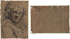 Głowa młodego mężczyzny (recto) Szkic głowy (verso) autorstwa Gaetano Gandolfi