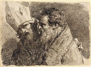 Szefowie dwóch biskupów autorstwa Gaetano Gandolfi