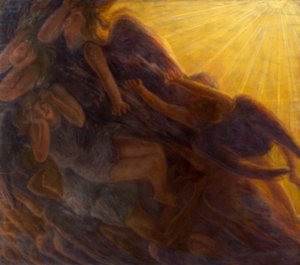 Upadek aniołów, tryptyk autorstwa Gaetano Previati