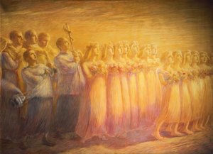 Pogrzeb dziewicy, autorstwa Gaetano Previati