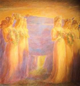 Pogrzeb dziewicy, autorstwa Gaetano Previati