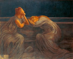 Nokturn, 1908, Gaetano Previati (1852-1920). autorstwa Gaetano Previati