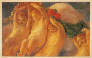 Putti z wieńcem autorstwa Gaetano Previati