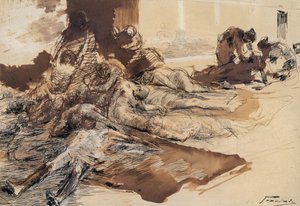 Badanie dżumy autorstwa Gaetano Previati