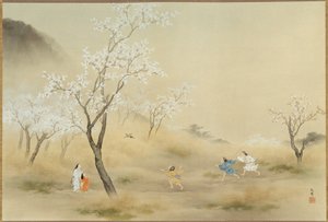 No-asobi (zabawa w polu), ok. 1905 (atrament i kolor na papierze) autorstwa Gaho Hashimoto