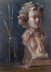 Popiersie Beethovena (1770-1827) z pędzlami