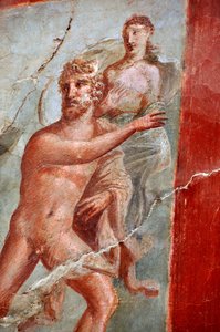Fragment fresku z Kolegium lub Sacellum des Augustales, herkulanum (fresk) autorstwa Gallo-Roman