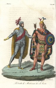 Spotkanie Hernana Cortesa z Montezumą II w 1519 r. autorstwa Gallo Gallina