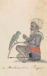 Um Mohametan com seu Parrotpolish autorstwa Gangaram Chintaman Tambat