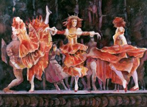 Scena z Romea i Julii, Royal Ballet, Covent Garden (wc na papierze)