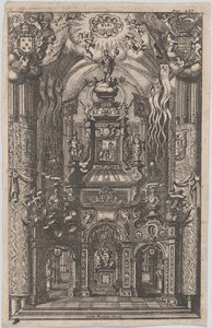 Katafalk dla Ferdynanda, z niezidentyfikowanej księgi, ca. 1660-95. autorstwa Gaspar Bouttats