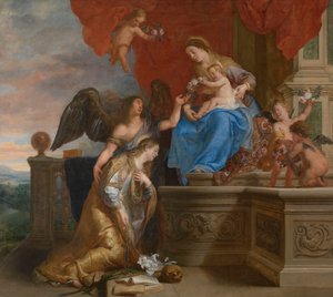 Die Krönung der heiligen Rosalia autorstwa Gaspar De Crayer
