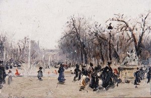 W Ogrodach Tuileries (tablica) autorstwa Gaspar Miro Lleo