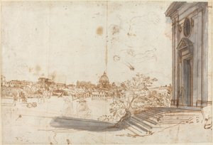 Widok na Rzym z Santa Maria del Priorato autorstwa Gaspar van Wittel