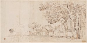 Ogrody Willi Medici autorstwa Gaspar van Wittel