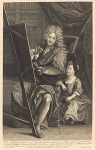 Antoine Coypel i jego syn autorstwa Gaspard Duchange after Antoine Coypel