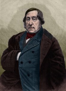 Portret Gioachino (Gioacchino) Rossiniego (1792-1868), włoskiego kompozytora grawerującego po fotografii Nadara.