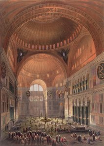 Wnętrze Hagia Sophia, Konstantynopol, wyd. 1852