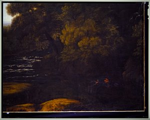 Pejzaż włoski, detal, niedatowane autorstwa Gaspard Poussin Dughet