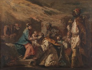 Adoracja Trzech Króli autorstwa Gasparo Diziani (attributed to)