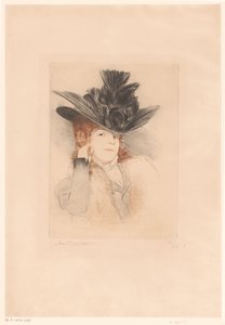 Portret nieznanej damy w kapeluszu autorstwa Gaston Darbour
