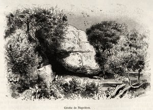 Jaskinia Napoleona lub Napoleona Bonaparte (1769-1821) uwielbiała schronić się jako dziecko, aby studiować i medytować. Grawer i opowiadanie „La Corse” Gastona Vuilliera (1845-1915), w 1890 r. w Le tour du monde, nouveau journal des voyages, pod kierunkiem