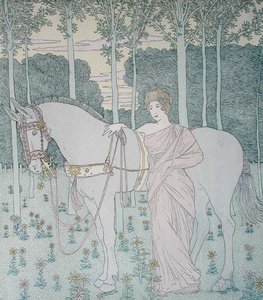 Nausicaa, ilustracja z księgi 6 Odysei, przekład Lecomte de l