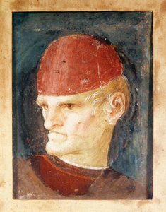 Włochy, Varallo, Fragment fresku głowy autorstwa Gaudenzio Ferrari
