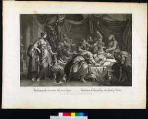 Andromacha opłakująca śmierć Hektora, rytowana przez Domenico Cunego, 1764 autorstwa Gavin after Hamilton