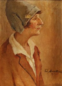 Portret poetki Anny Achmatowej 1889-1966, 1929 autorstwa Gavriil Petrovich Makaturin