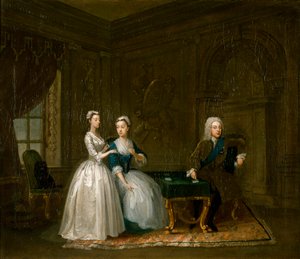„Portret Jana, 2. księcia Montagu, jego żony i ich młodszej córki”, c1730