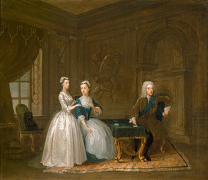 Portret Johna Montagu, jego żony i młodszej córki (olej na płótnie)