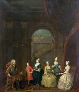 Thomas Wentworth, (1672-1739) hrabia Strafford i jego rodzina, ok. 1732