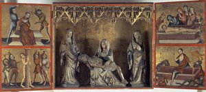 Ołtarz przedstawiający Opłakiwanie i Mękę Pańską (Ołtarz św. Elżbiety Turyngii) ok. 1410 (tempera na desce i wapieniu) autorstwa Gdansk School