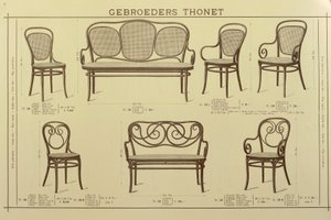 Katalog krzeseł i sof braci Thonet, rysunek, Austria autorstwa Gebruder Thonet