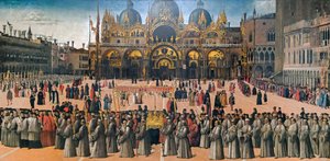 Procesja na Piazza San Marco w Wenecji, 1496.