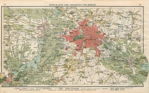 Mapa szkolna okolic Berlina autorstwa Geographische Anstalt von Velhagen und Klasing