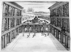 Projekt zamku i ogrodu, 1664 autorstwa Georg Andreas Bockler
