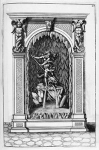 Fontanna, projekt groty, 1664. autorstwa Georg Andreas Bockler
