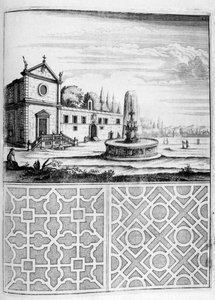 Projekt domu, fontanny i ogrodu, 1664 autorstwa Georg Andreas Bockler
