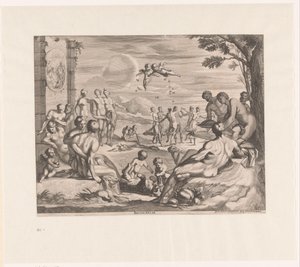 dionizyjski Bachanalia (tytuł na obiekcie) autorstwa Georg Andreas Wolfgang