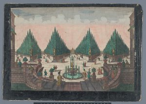 Widok na ogród cyprysowy w Konstantynopolu Prospect des Cypresses Gartens autorstwa Georg Balthasar Probst (possibly)