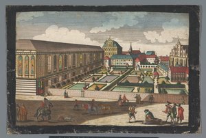 Widok na Pałac Królewski i Klasztor Braci Mniejszych Kapucynów we Wrocławiu Das Könige Palatium, samt dem Capuciner und Minoritten Closter zu Breslau (tytuł na obiekcie)