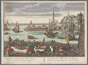 Widok na port w Genui Gesicht des Meer Hafens der Stadt Genoa (tytuł obiektu) Widoki na port (tytuł serii)